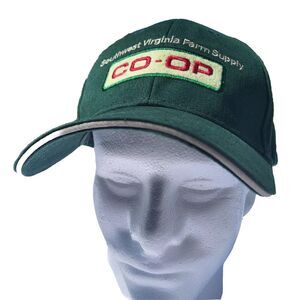 Co Op Southwest Virginia Farm Supply‎ Hat Adjustable Size Cotton Twill Green Cap